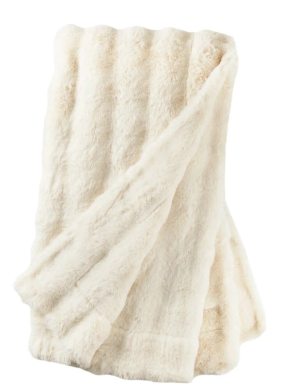 Annie Selke Fab Faux Throw Blanket Ivory 50x70 NEW PC4406 Luxury Faux Fur